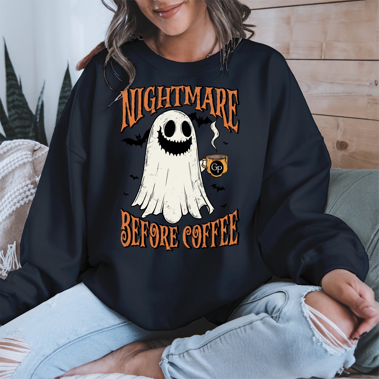 Funny Halloween Ghost Tee for Coffee Shirt