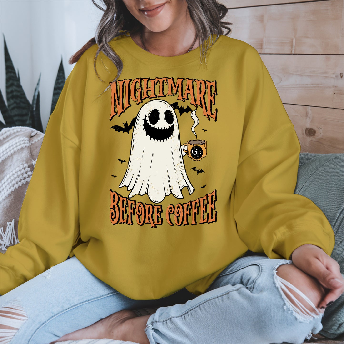 Funny Halloween Ghost Tee for Coffee Shirt