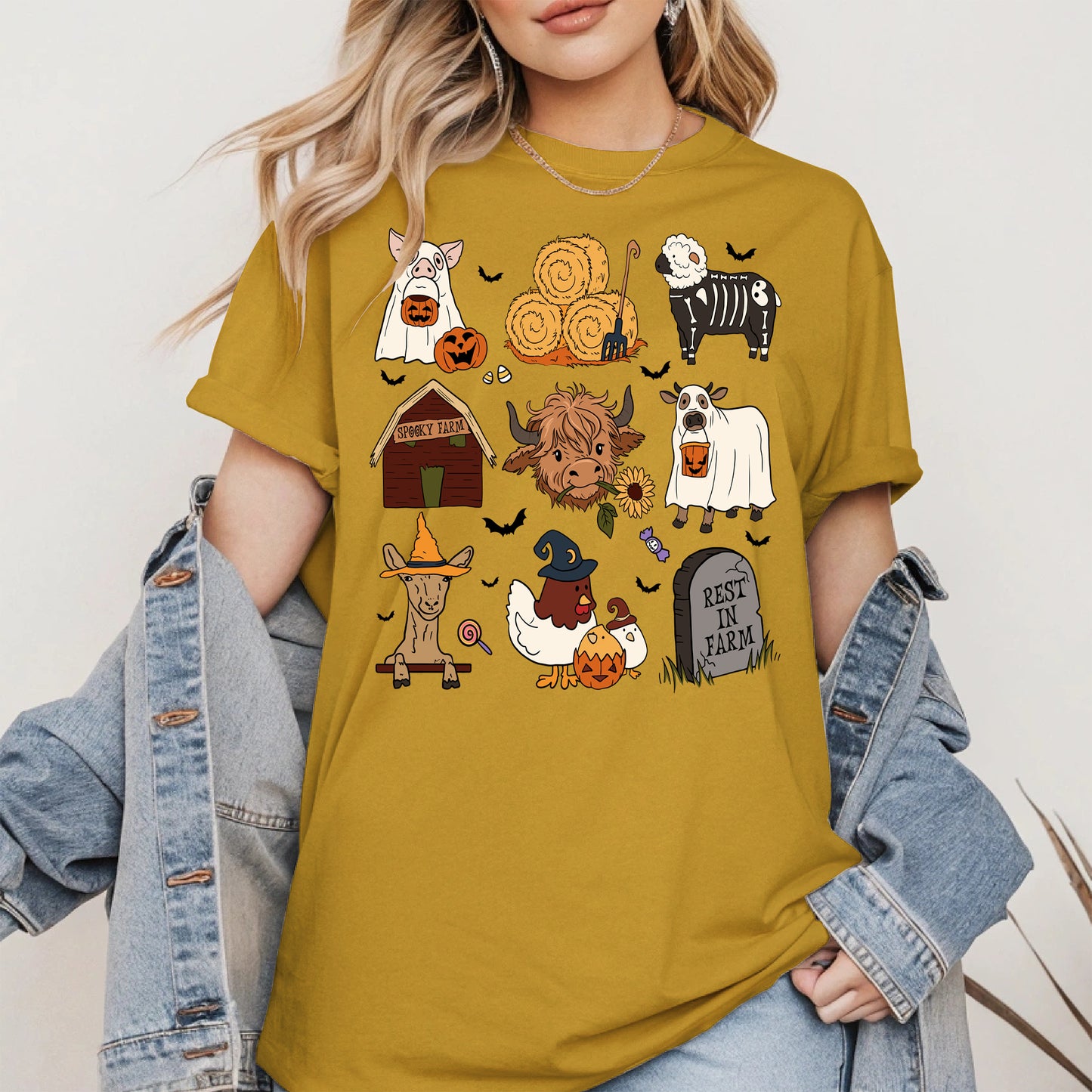 Spooky Cute Halloween Farm Animal Shirt