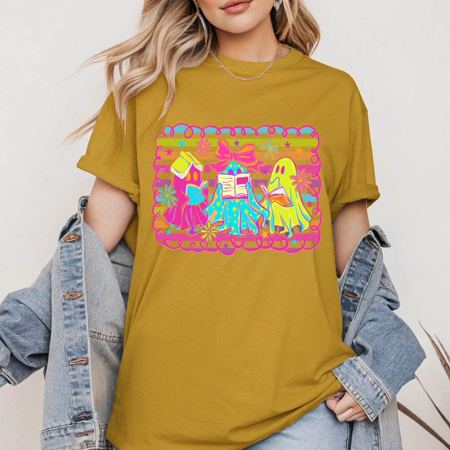 Halloween ghost book shirt and hoodle