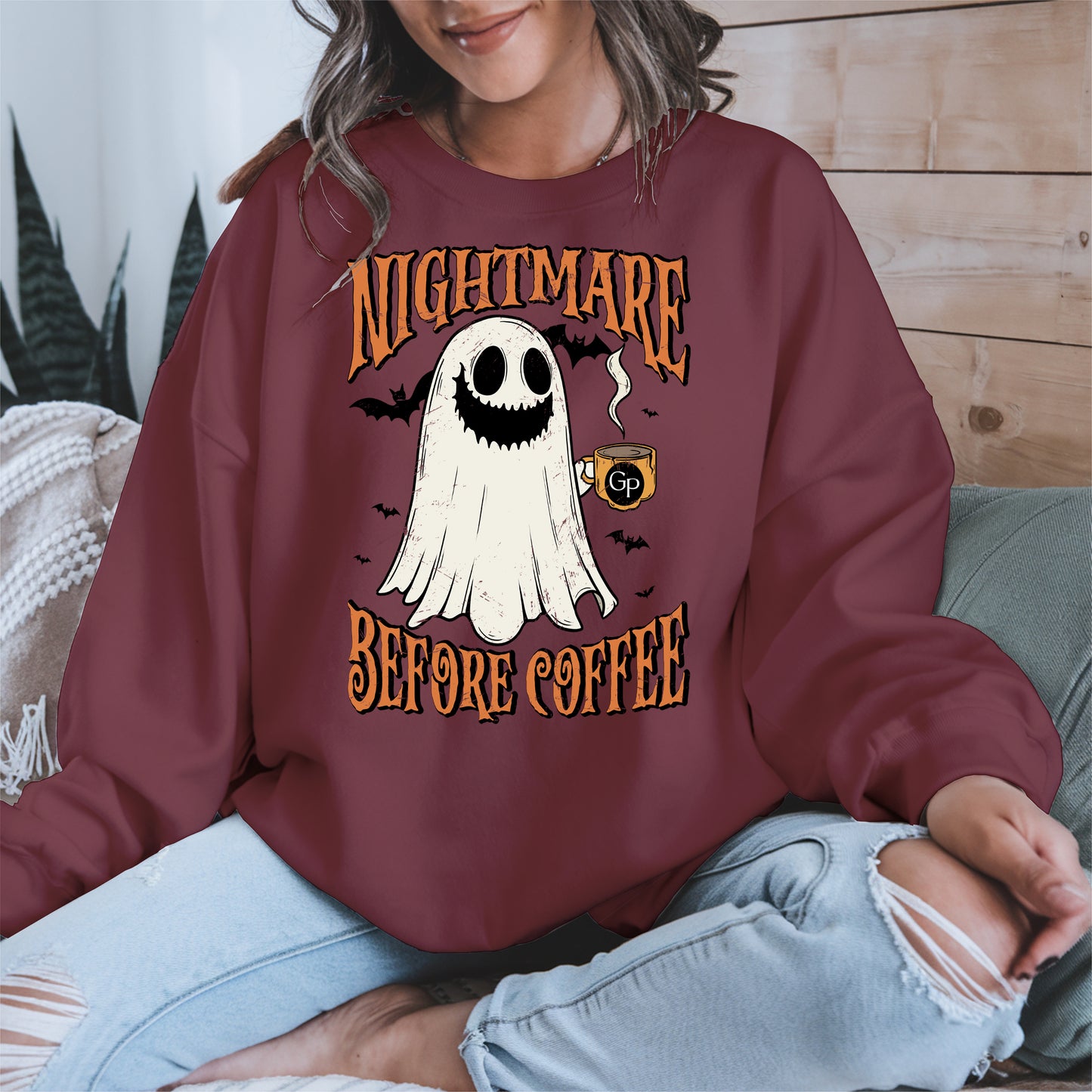 Funny Halloween Ghost Tee for Coffee Shirt
