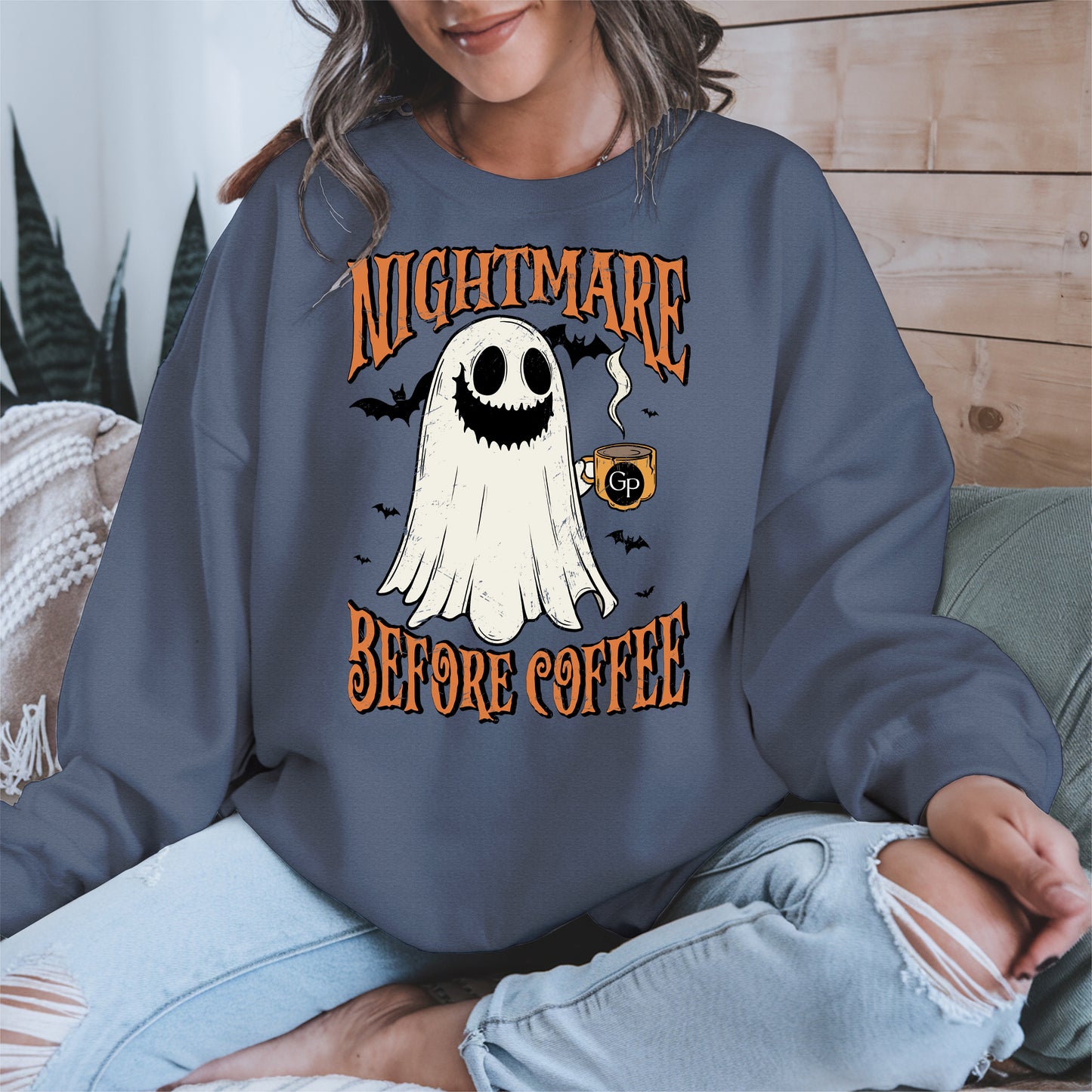 Funny Halloween Ghost Tee for Coffee Shirt