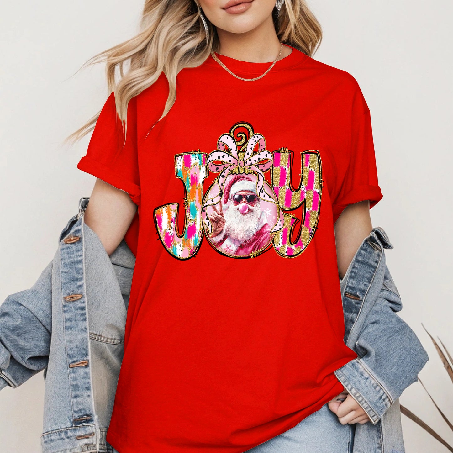 Joy Christmas Shirt Santa Cool Holiday Gift