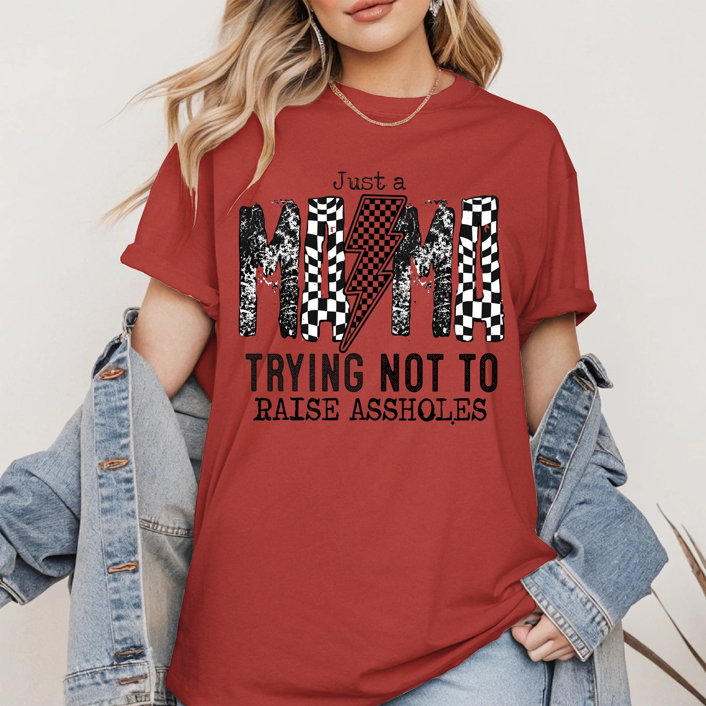 Just a Mama Trying Shirt Hoodie Sweatshirt Gift for Moms