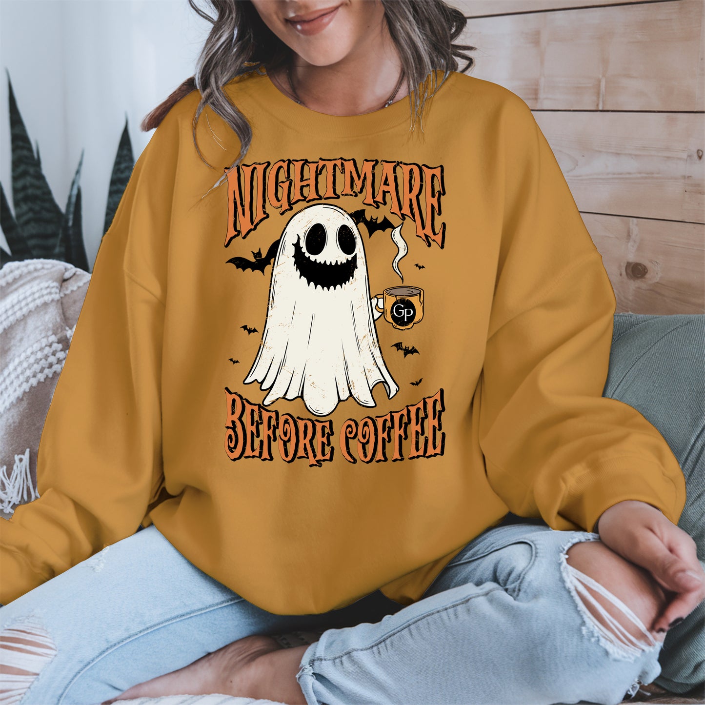 Funny Halloween Ghost Tee for Coffee Shirt