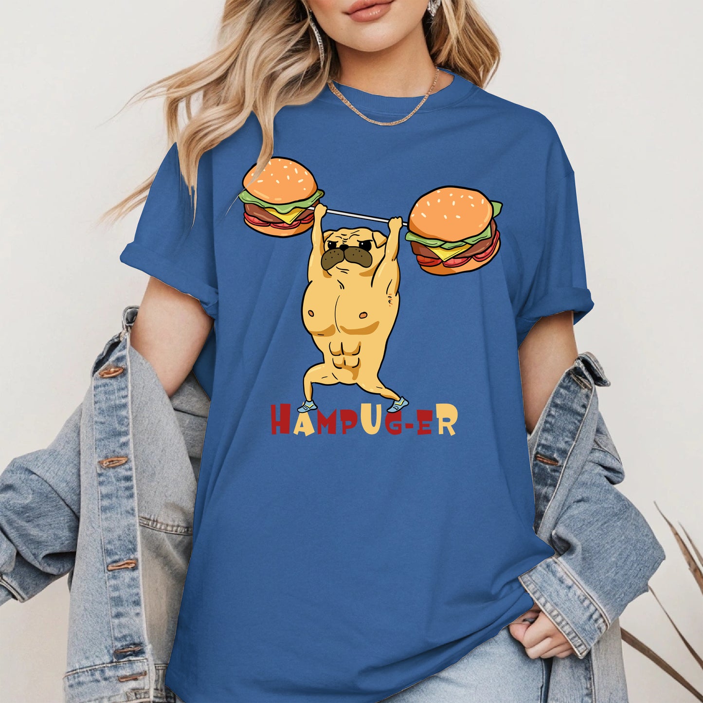 Hampug-er Funny Pug Burger Gym Shirt