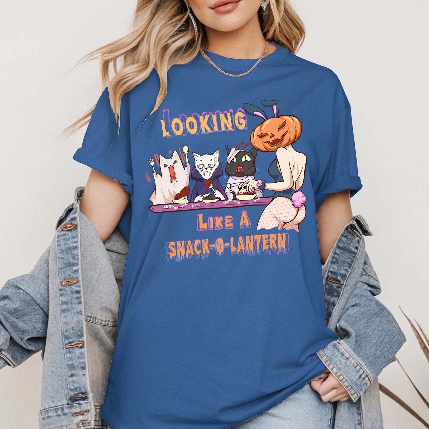 Snack-O-Lantern Halloween Cat Tee