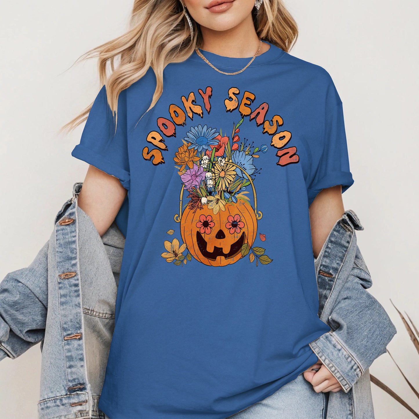 Floral Pumpkin Spooky Season Shirt