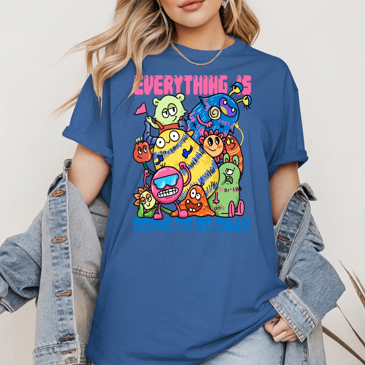 Everything Is Going to Be Okay Cute Monster Shirt