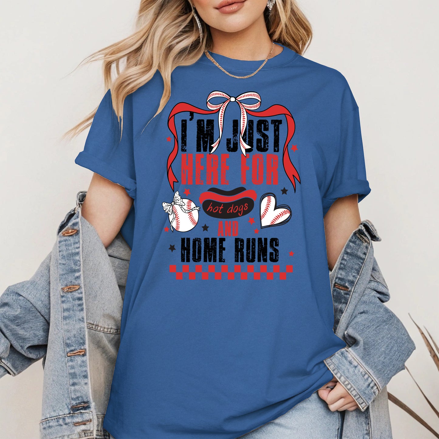 Here For Hot Dogs Baseball Shirt Sport Tee Hoodie Sweatshirt